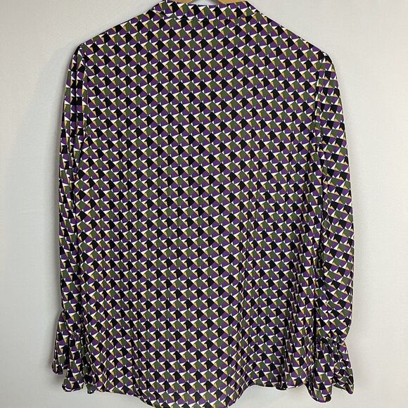 NM Neiman Marcus Geometric Print Blouse Size M NEW - Picture 3 of 10